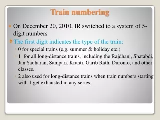Train numbering