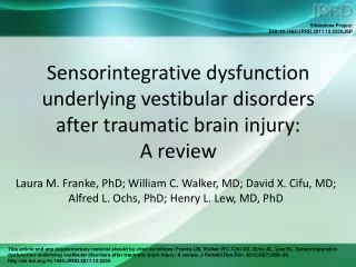 Aim  Current methods of assessing vestibular system: