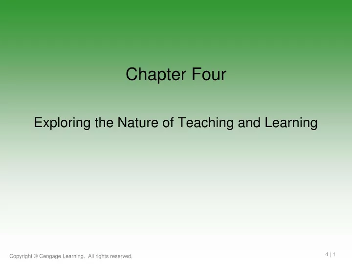 exploring the nature of teaching and learning