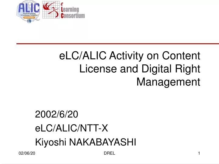 elc alic activity on content license and digital right management