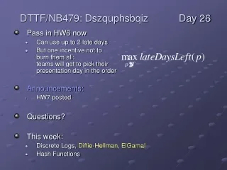Pass in HW6 now Can use up to 2 late days