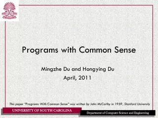 Programs with Common Sense