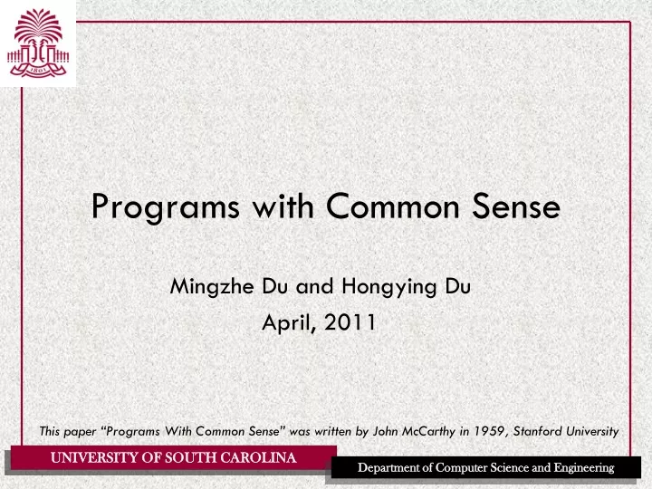 programs with common sense