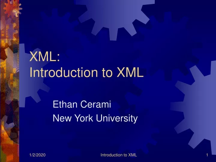 xml introduction to xml