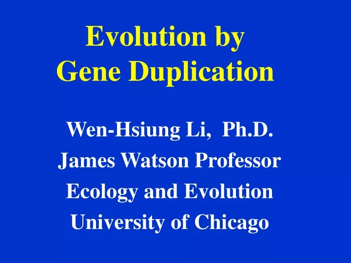evolution by gene duplication