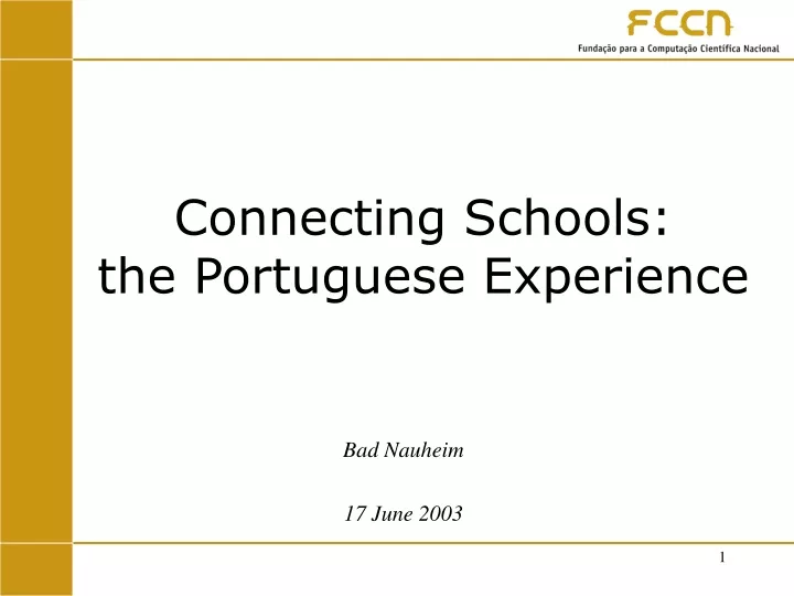 connecting schools the portuguese experience