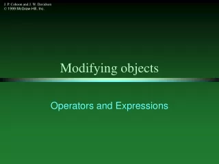 Modifying objects