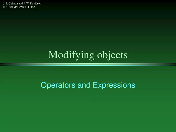 modifying objects