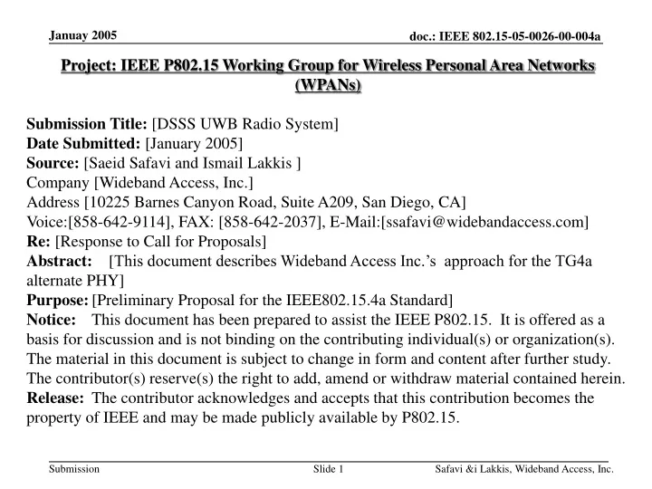 project ieee p802 15 working group for wireless