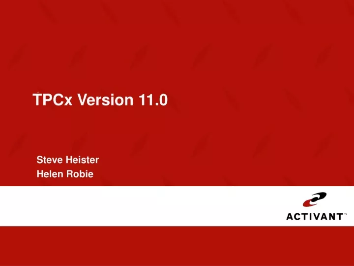 tpcx version 11 0