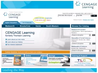 Go to  thomsonedu/login . Click &quot;Create My Account“.