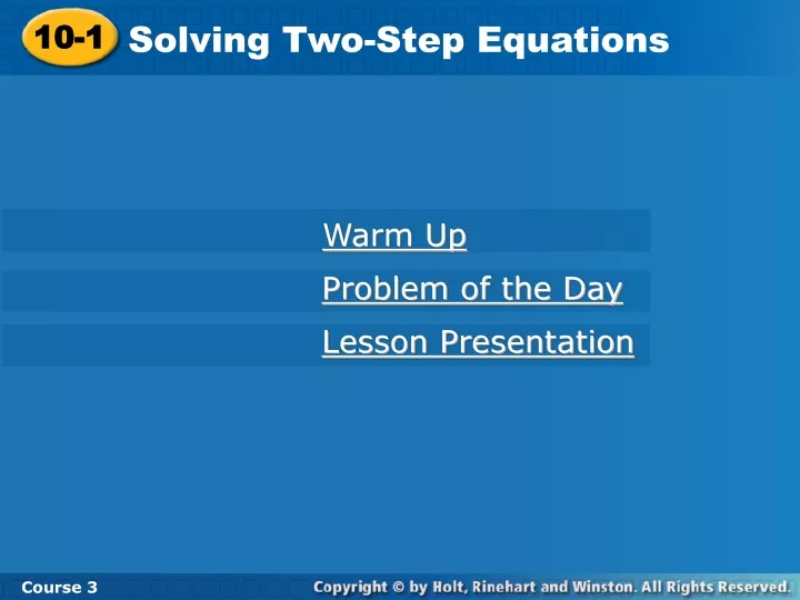 solving two step equations