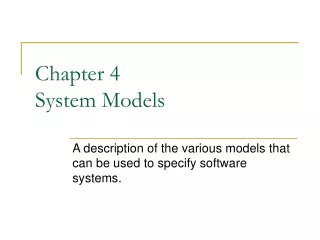 Chapter 4 System Models