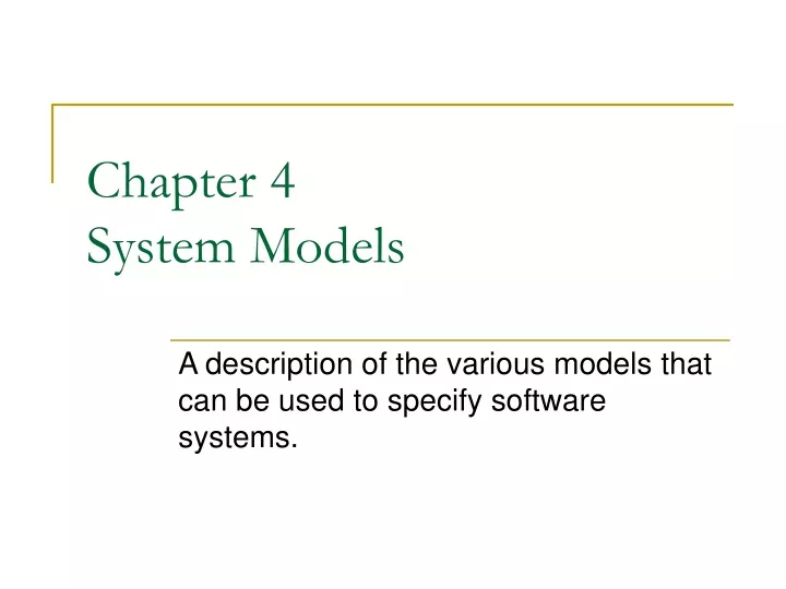 chapter 4 system models