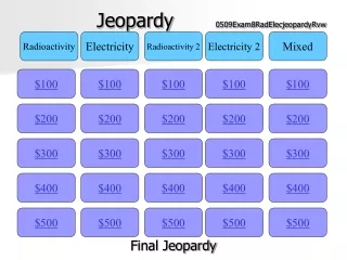 Jeopardy        0509Exam8RadElecjeopardyRvw
