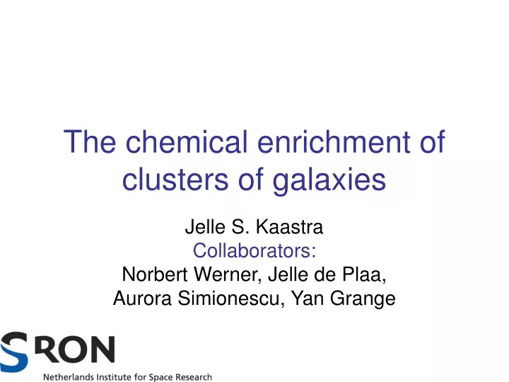 the chemical enrichment of clusters of galaxies