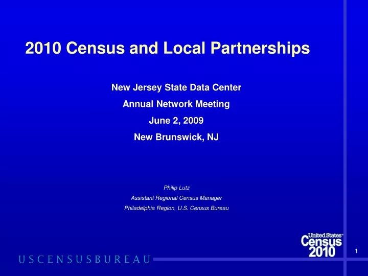2010 census and local partnerships
