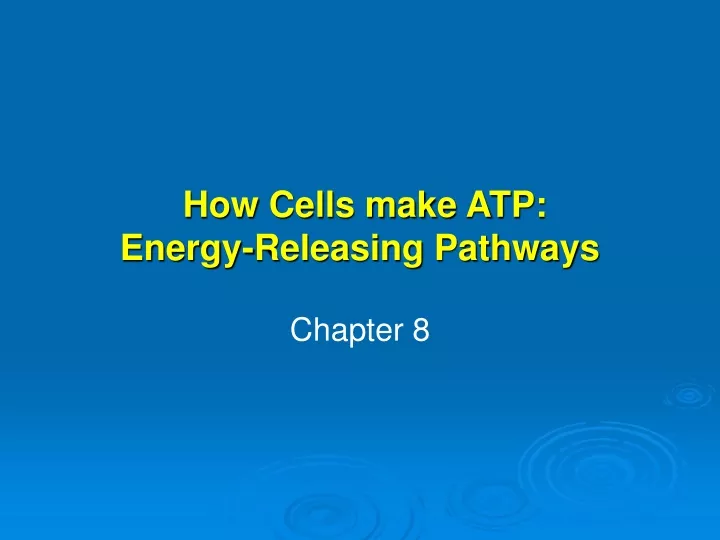 how cells make atp energy releasing pathways