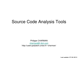 Source Code Analysis Tools