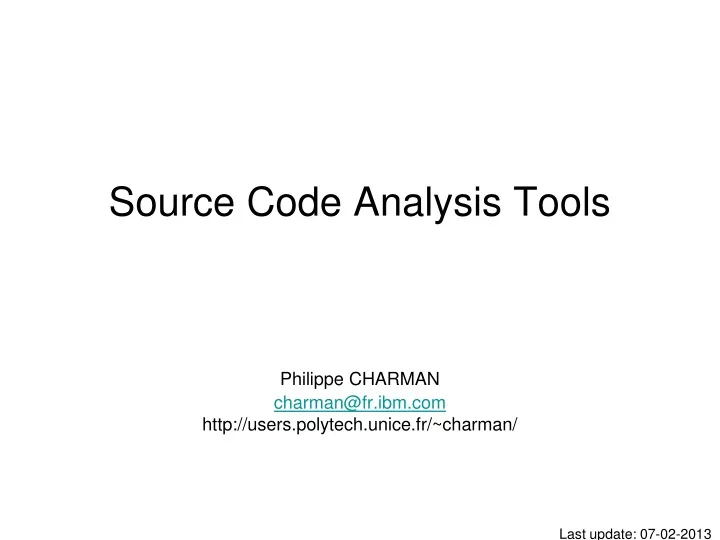 source code analysis tools