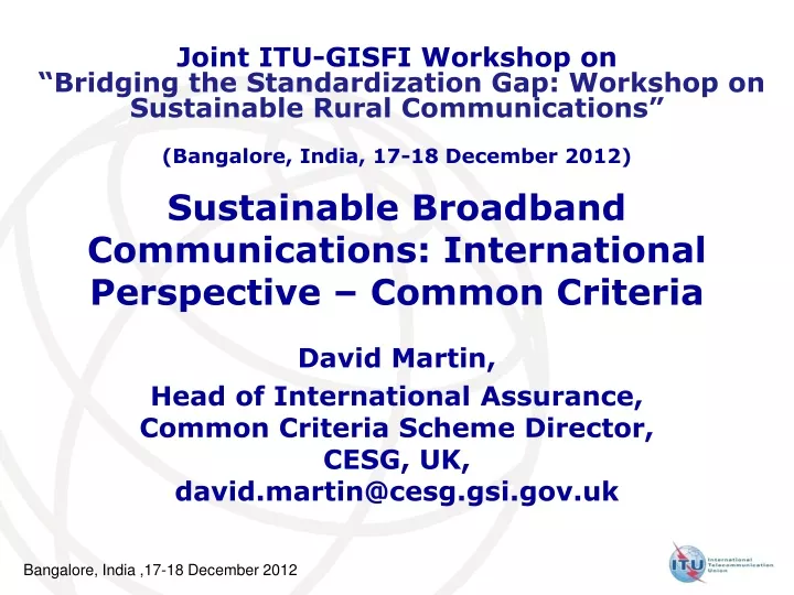 sustainable broadband communications international perspective common criteria