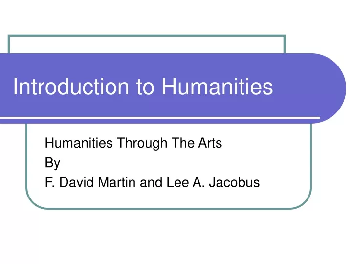 introduction to humanities