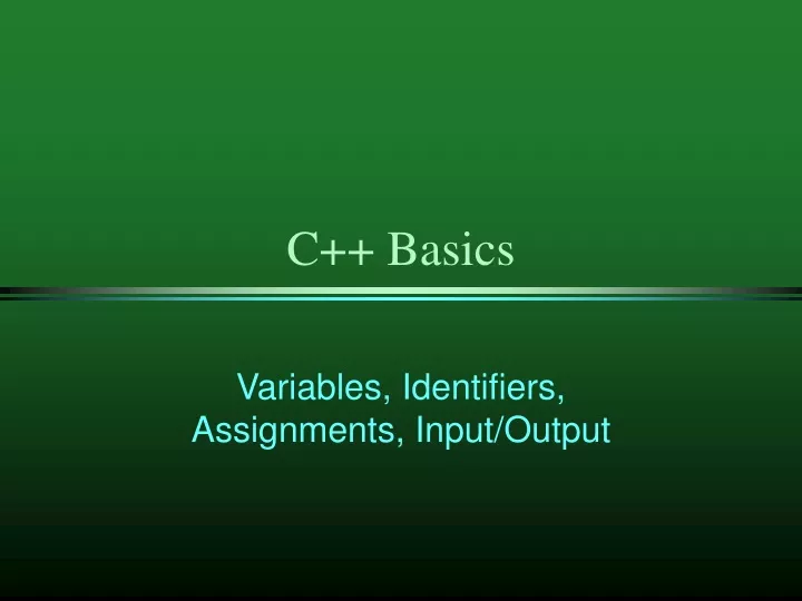 c basics