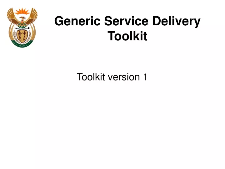 generic service delivery toolkit