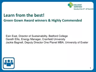 Learn from the best! Green Gown Award winners &amp; Highly Commended