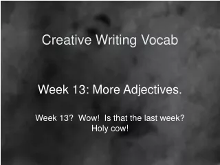 Creative Writing Vocab