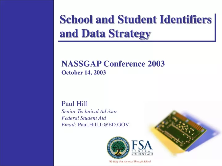 nassgap conference 2003 routing id rid standard student identification method ssim update