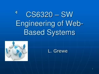 CS6320 – SW Engineering of Web-Based Systems
