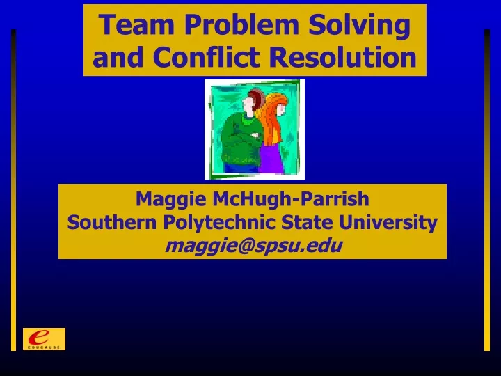 team problem solving and conflict resolution