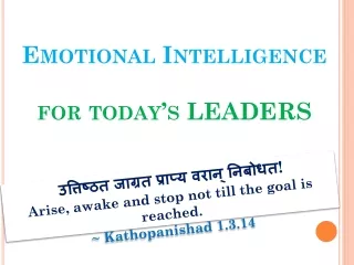 Emotional Intelligence for today’s LEADERS