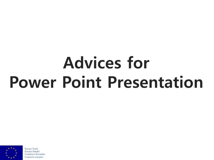 advices for power point presentation