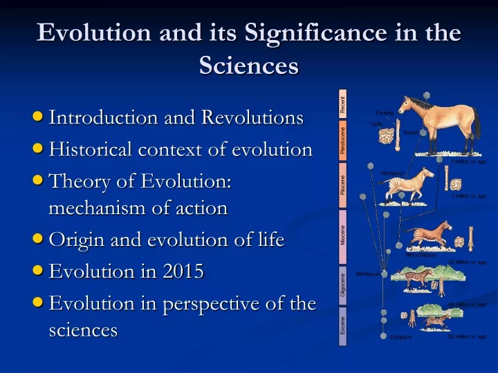evolution and its significance in the sciences