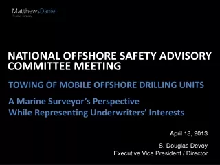 National Offshore Safety Advisory Committee Meeting