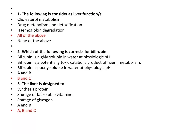 1 the following is consider as liver function