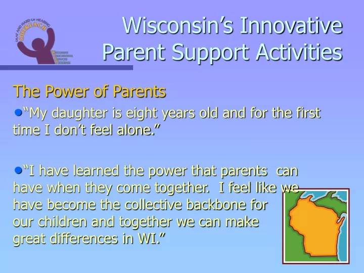 wisconsin s innovative parent support activities