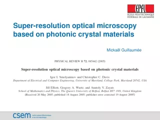 Super-resolution optical microscopy based on photonic crystal materials