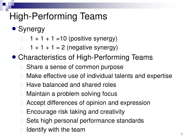 high performing teams