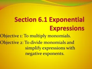 Section 6.1 Exponential Expressions