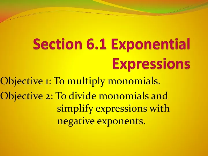 section 6 1 exponential expressions