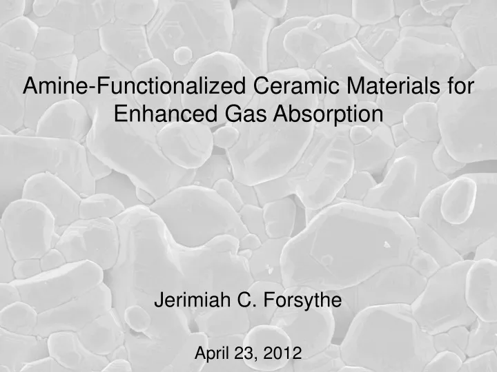 amine functionalized ceramic materials