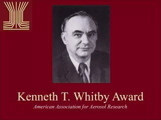 Kenneth T. Whitby Award American Association for Aerosol Research
