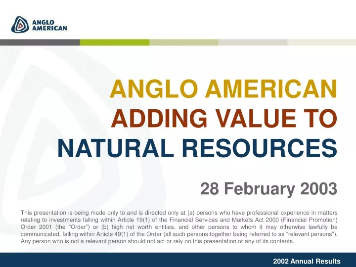 anglo american adding value to natural resources