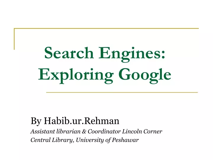 search engines exploring google