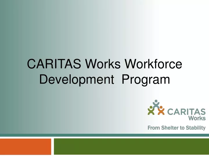 caritas works workforce development program