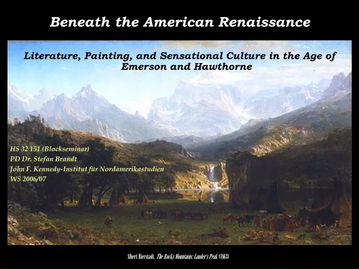 beneath the american renaissance literature