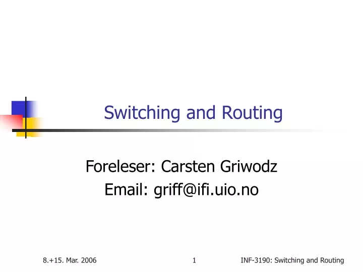 switching and routing